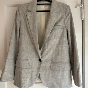Isabel Marant Etoile Wool Blazer, Grey/Blue/White, Size 34